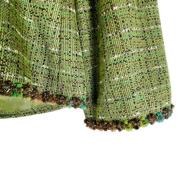 Isabel & Nina Green Tweed Womens Skirt Suit Set Size 16 - Picture 11 of 16
